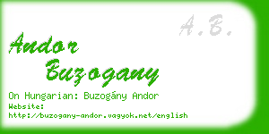 andor buzogany business card