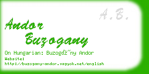 andor buzogany business card